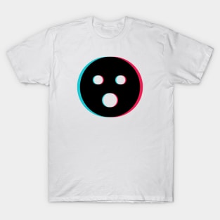 TikTok O Oh emoji smiley Black T-Shirt